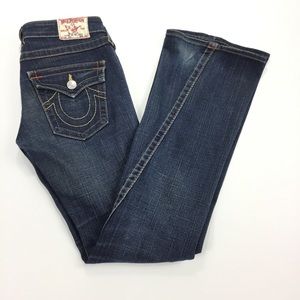 True Religion Joey Flare Sz 28 Dark Wash EUC